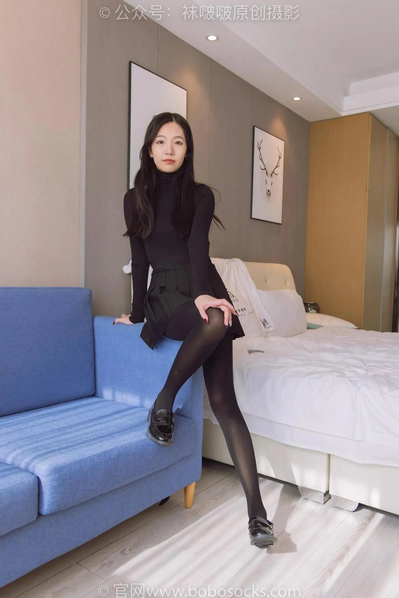 [BoBoSocks袜啵啵]NO.184 小甜豆-黑皮鞋、厚黑丝 [140P]插图6